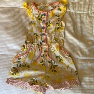 ADORABLE Matilda Jane lemon romper. Size 4. Like new.